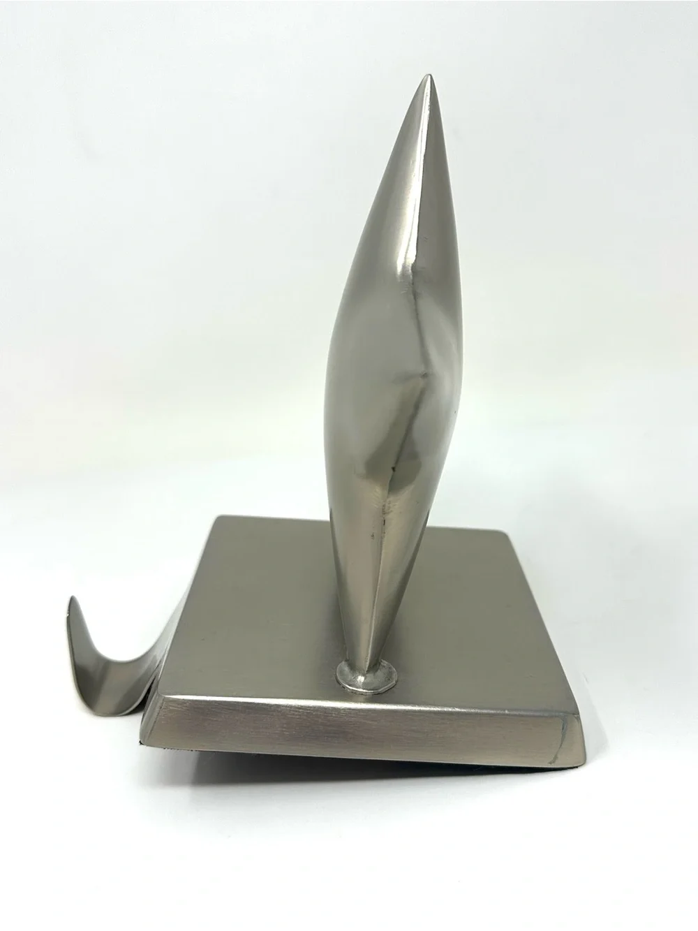 Crate & Barrel Brushed Silver Star Christmas Stocking Holder Hook Heavy Holiday